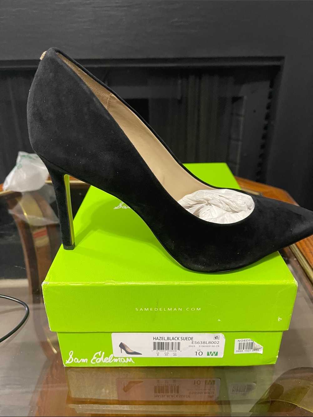 Sam Edelman Black Suede Pointed Toe Stiletto Pump